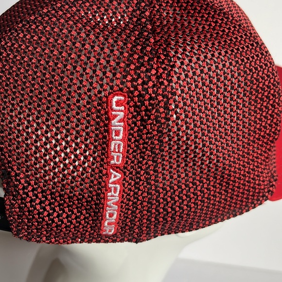 Under Armour Red and Black Baseball Cap Hat - Picture 4 of 8